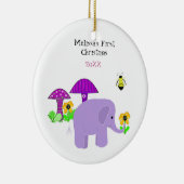 ローミング象ベビー初めてのクリスマス セラミックオーナメント (右)