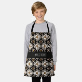 ロームバス花柄のモロッコの花 エプロン (着用した状態)