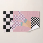 ローモダンラ市松模様にスケートで滑るガールアートチェック ハンドタオル (ハンドタオル)
