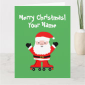 ローラおもしろいーのサンタクロースはクリスマスをスケート カード (正面)