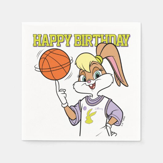 ローラのバスケットボールスピン スタンダードカクテルナプキン (正面)