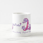 ローラの一流の意味ハートの花Lモノグラムのマグ コーヒーマグカップ (中央)