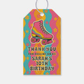 ローラはっきりしたスケートで滑るガールバースデーパーティーありがとう ギフトタグ (正面)