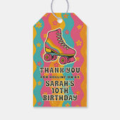 ローラはっきりしたスケートで滑るガールバースデーパーティーありがとう ギフトタグ (裏面)