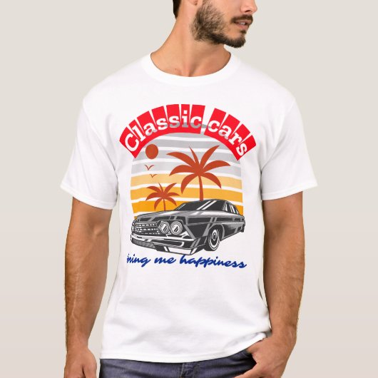 ローライダークラシックカー シボレー インパラ Tシャツ (正面)