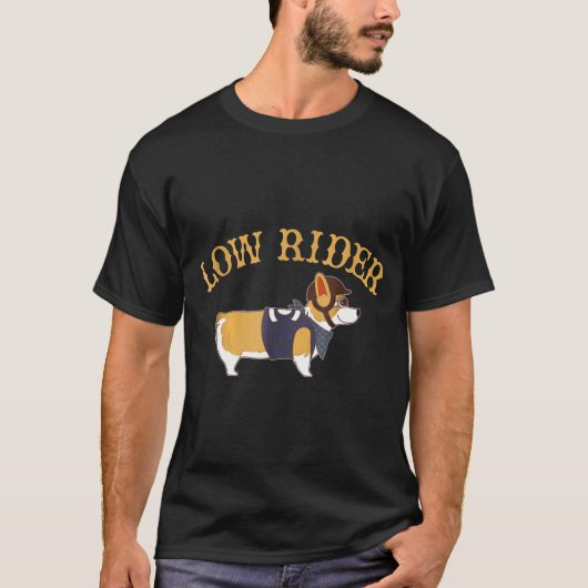 ローライダーコーギドッグユーモア Tシャツ (正面)