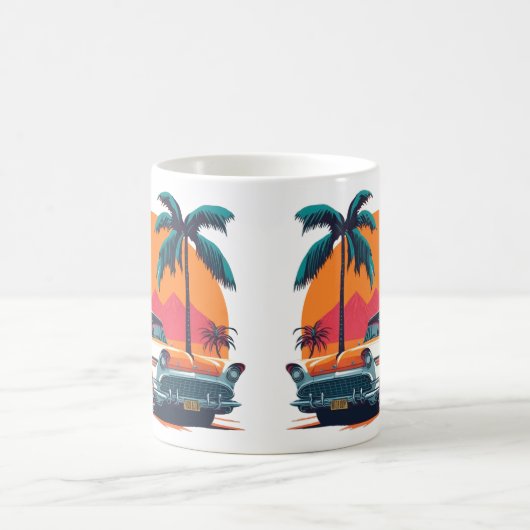 ローライダーサザンカリフォルニアクルススタイル カラフル コーヒーマグカップ (中央)