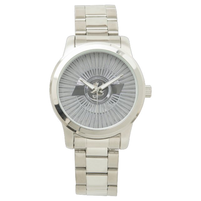 ローライダーシボレーChevy Bow Tie Bow Tieワイヤーホイール 腕時計 (正面)