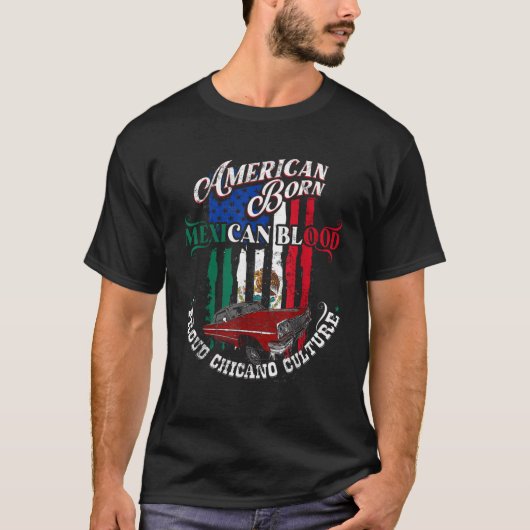 ローライダーチカーノローメキシコ系アメリカ人ラティーナライダー Tシャツ (正面)