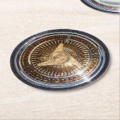 ローライダー金ゴールドワイヤホイールローライダーリムタイヤ ラウンドペーパーコースター (アングル)