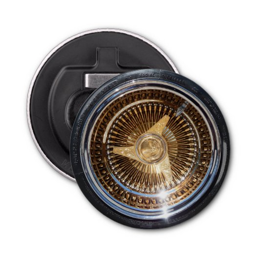 ローライダー金ゴールドワイヤホイールローライダーリムタイヤ 栓抜き (正面)