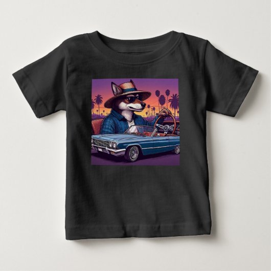 ローライダー・ウルフィー ベビーTシャツ (正面)