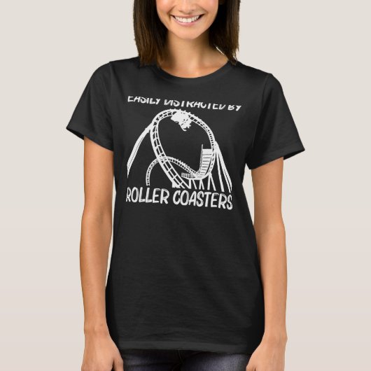 ローラカッコいいコースター女子男性へローラーコースター Tシャツ (正面)