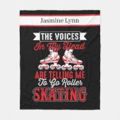 ローラカッコいいスケートで滑るの名前の追加 フリースブランケット (正面)