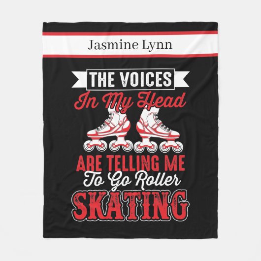 ローラカッコいいスケートで滑るの名前の追加 フリースブランケット (正面)