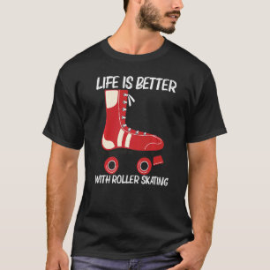 ローラカッコいいスケートで滑る女子男性へレクリエーションSPO Tシャツ