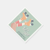 ローラカッコいいスケートで滑る誕生日パーティー スタンダードカクテルナプキン (角)