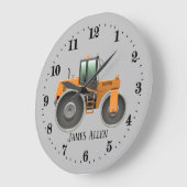 ローラカッコいい建築トラック名の少年を追加 ラージ壁時計 (傾斜)