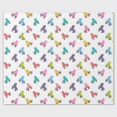 ローラカラフルスケートデザイン包装紙 ラッピングペーパー (フラット)