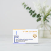 ローラカラフルーシンプルブラ絵画縁どシの  名刺 (スタンド正面)