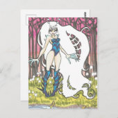 ローラカートゥーンバグ妖精ファンタジーアートポストカード ポストカード (正面/裏面)