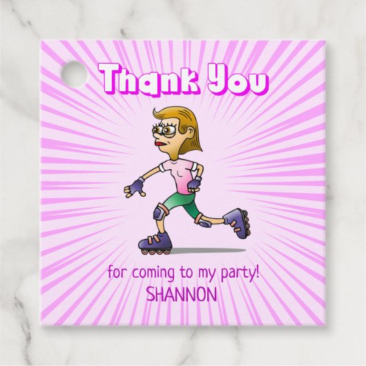 ローラクールスケートで滑るガール フェイバータグ (正面)