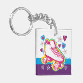 ローラスケートで滑るキーチェーンローラリンクスケートパーティー キーホルダー (正面左)