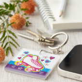 ローラスケートで滑るキーチェーンローラリンクスケートパーティー キーホルダー (正面右)