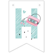 ローラスケートで滑るパステルパーティーハッピーバースデー バンティングフラッグ (第2の旗)