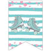 ローラスケートで滑るパステルパーティーハッピーバースデー バンティングフラッグ (第1の旗)