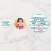 ローラスケートで滑るパステルフォトパーソナライズされた誕生日 コンフェッティ (正面)