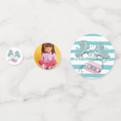 ローラスケートで滑るパステルフォトパーソナライズされた誕生日 コンフェッティ (裏面)