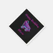 ローラスケートで滑るパーティーガールズネオングロー誕生日 スタンダードカクテルナプキン (角)