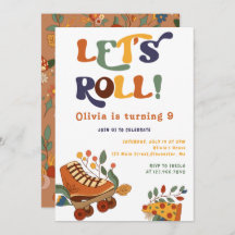 ローラスケートで滑るレトロヒッピー誕生日