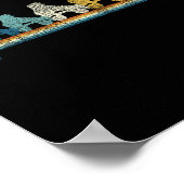 ローラスケートで滑るレトロローラスケート1970Sレトロ ポスター (角)