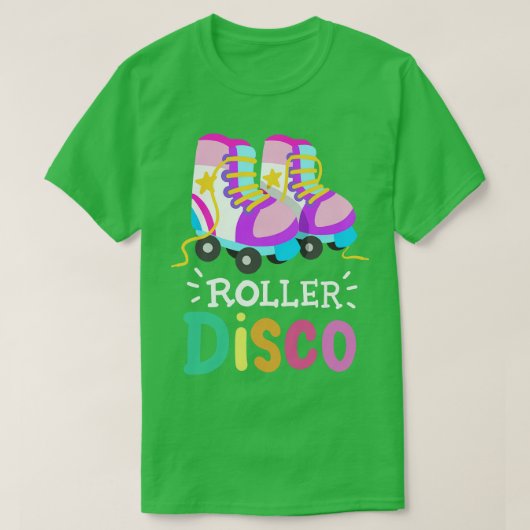 ローラスケートで滑るローラディスコ Tシャツ (デザイン正面)