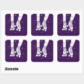 ローラスケートで滑る宇宙宇宙シーン。 スクエアシール (シート)