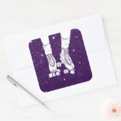 ローラスケートで滑る宇宙宇宙シーン。 スクエアシール (封筒)