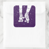 ローラスケートで滑る宇宙宇宙シーン。 スクエアシール (バッグ)