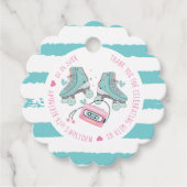 ローラスケートで滑る誕生日パステルサンキュー フェイバータグ (正面)