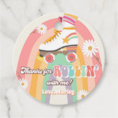 ローラスケートで滑る誕生日レトロスケート感謝していロリン フェイバータグ (正面)