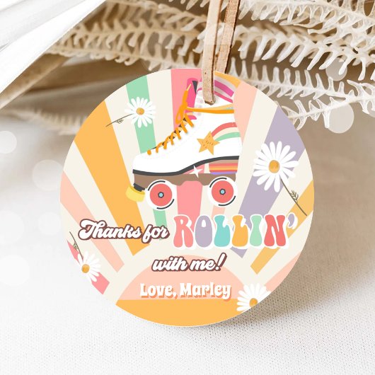 ローラスケートで滑る誕生日レトロスケート感謝していロリン フェイバータグ