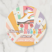 ローラスケートで滑る誕生日レトロスケート感謝していロリン フェイバータグ (正面)