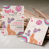 ローラスケートで滑る誕生日招待状グルーヴィレインボー 招待状