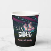 ローラスケートで滑る誕生日紙カップ – カスタム 紙コップ (正面)