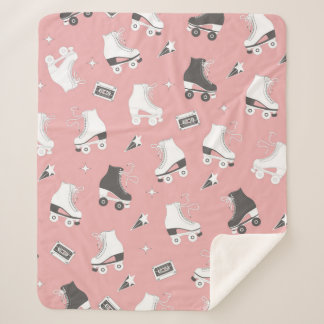 ローラスケートとカセットtを使ったシームレスなパターン シェルパブランケット