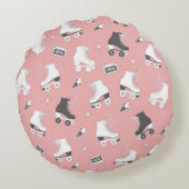 ローラスケートとカセットtを使ったシームレスなパターン ラウンドクッション (裏面)