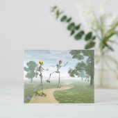 ローラスケートのスケルトン ポストカード (スタンド正面)