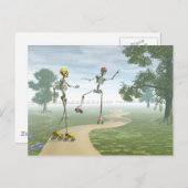 ローラスケートのスケルトン ポストカード (正面/裏面)