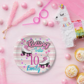 ローラスケートスケートで滑るカスタム誕生日  ペーパープレート (パーティー)